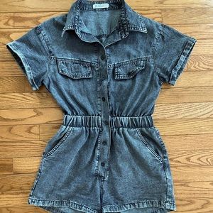 Black denim ROMPER